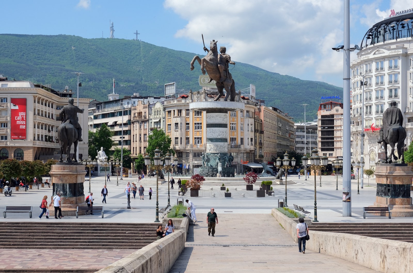 Stone Bridge and Macedonia Square in Skopje